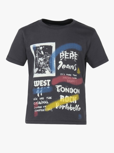 

Pepe Jeans Boys Grey Printed Round Neck T-Shirt