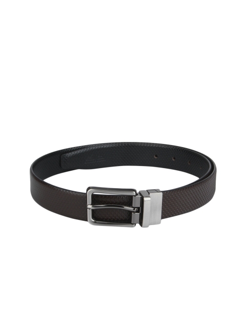 

Red Tape Men Brown & Black Textured Reversible Genuine Leather Belt