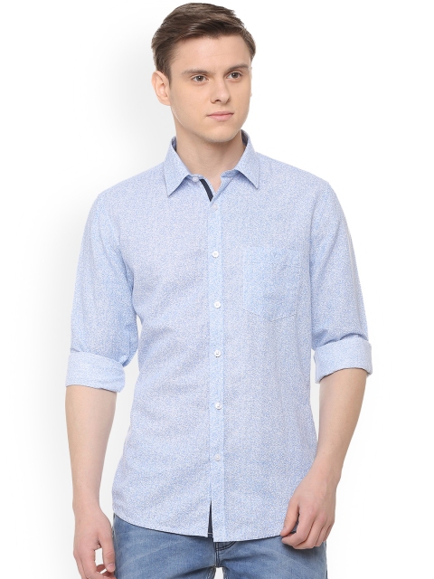 

Van Heusen Sport Men Blue & Off-White Slim Fit Printed Casual Shirt