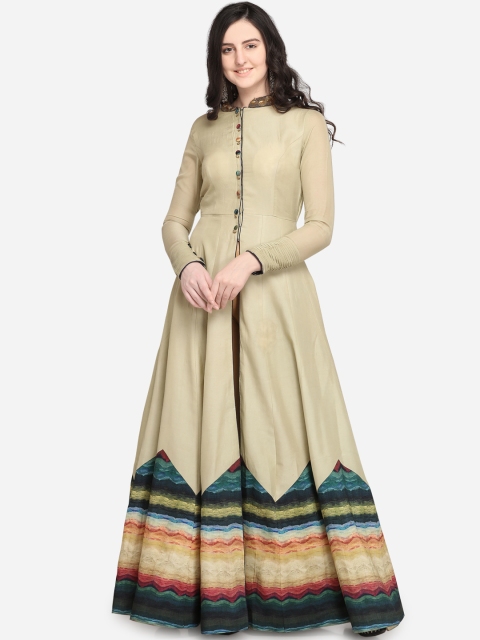 

Stylee LIFESTYLE Green Tussar Silk Semi-Stitched Dress Material