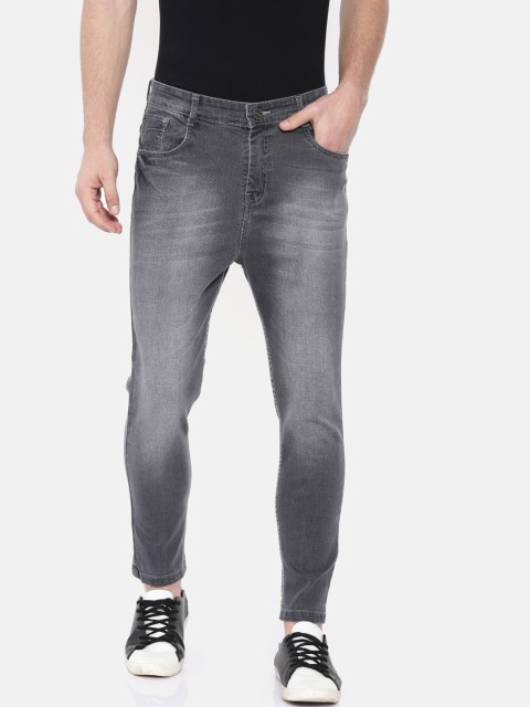 

CINOCCI Men Grey Tapered Fit Mid-Rise Clean Look Stretchable Jeans