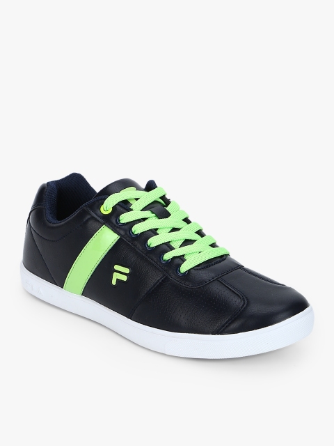 

FILA Men Black Perforated LAMBERT II LIFESTYLE Sneakers, Navy blue