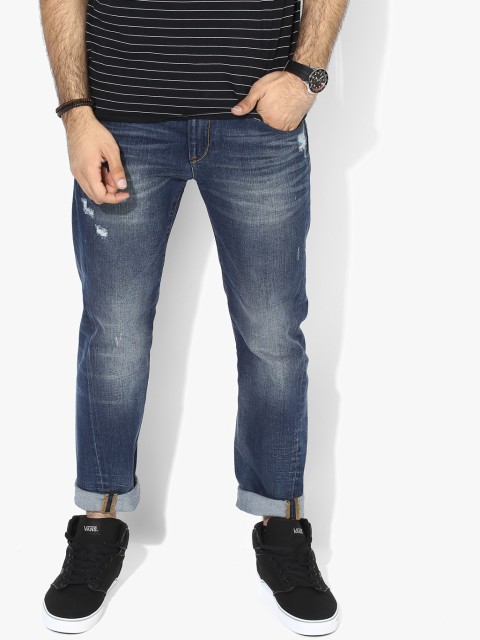 

Levis Men Blue 511 Slim Fit Mid-Rise Low Distress Stretchable Jeans