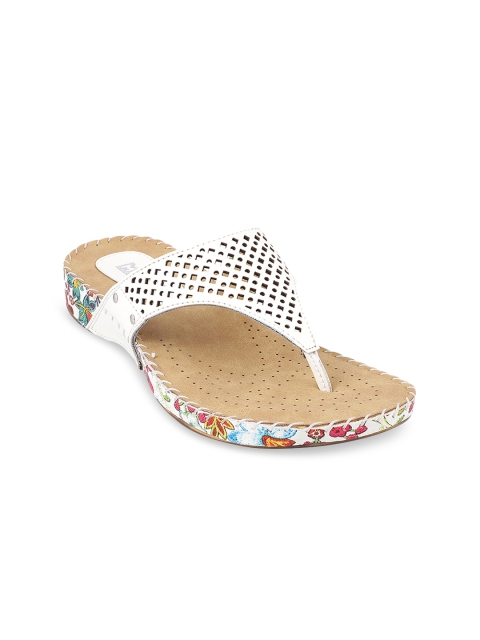 

Mochi Women White Solid Open Toe Flats