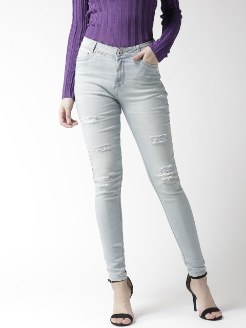 

Xpose Women Blue Skinny Fit High-Rise Highly Distressed Stretchable Jeans