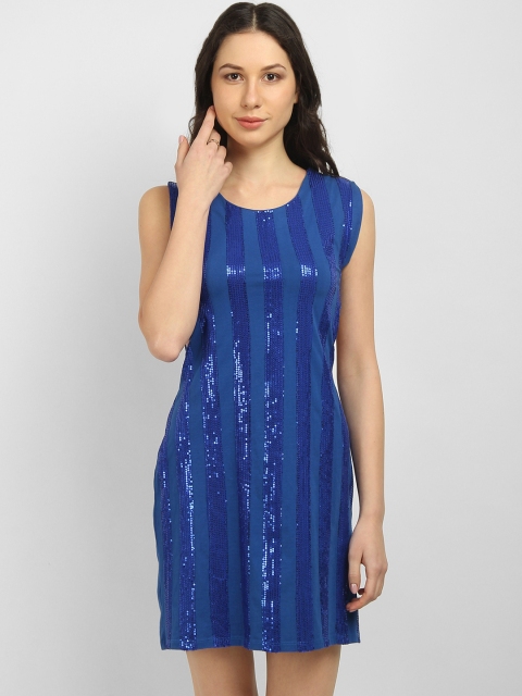 

LA LOFT Women Blue Solid Sheath Dress