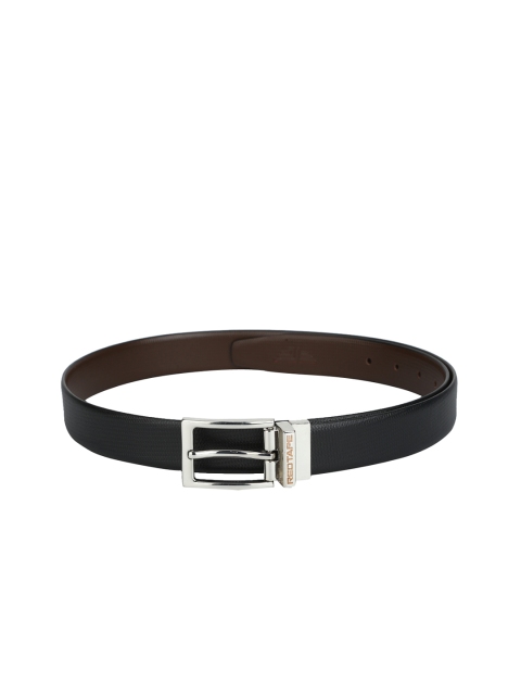 

Red Tape Men Black & Brown Textured Reversible Genuine Leather Belt