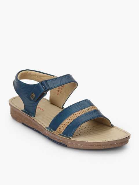 

Lee Cooper Women Blue Leather Open Toe Flats
