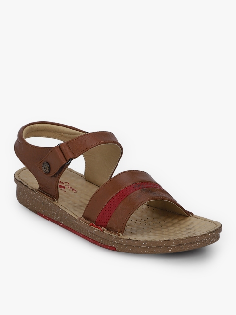 

Lee Cooper Women Tan Colourblocked Leather Open Toe Flats