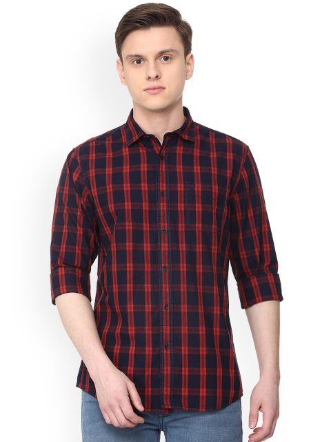 

Solly Jeans Co. Men Blue Slim Fit Checked Casual Shirt