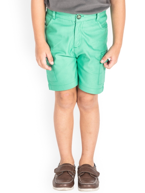 

Cherry Crumble Boys Green Solid Regular Fit Regular Shorts
