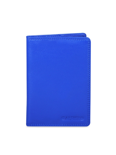 

CALFNERO Unisex Blue Solid Passport Holder