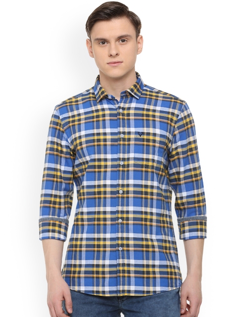 

Solly Jeans Co. Men Blue Slim Fit Checked Casual Shirt