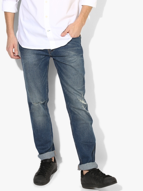

Levis Men Blue 511 Slim Fit Mid-Rise Low Distress Stretchable Jeans