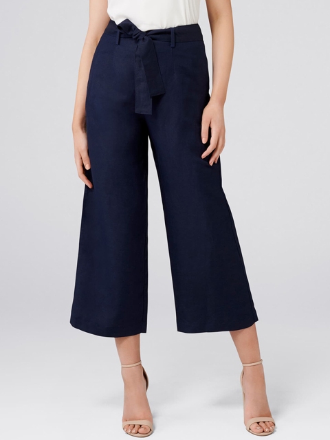 

Forever New Women Navy Blue Regular Fit Solid Culottes
