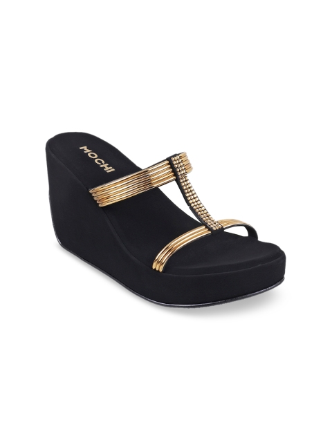 

Mochi Women Gold-Toned Solid Sandals