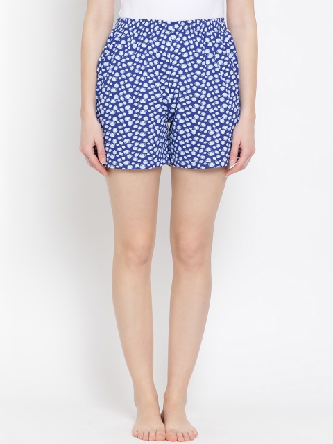 

Clovia Women Blue Printed Lounge Shorts LB0174A08XL
