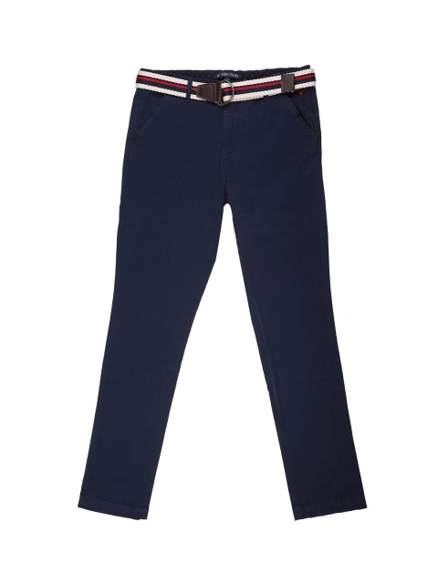 

Allen Solly Junior Boys Blue Regular Fit Solid Regular Trousers