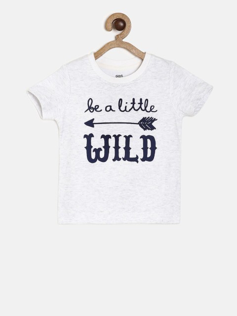 

MINI KLUB Boys White Printed Round Neck T-shirt