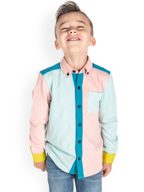

Cherry Crumble Boys Multicoloured Regular Fit Colourblocked Casual Shirt, Multi