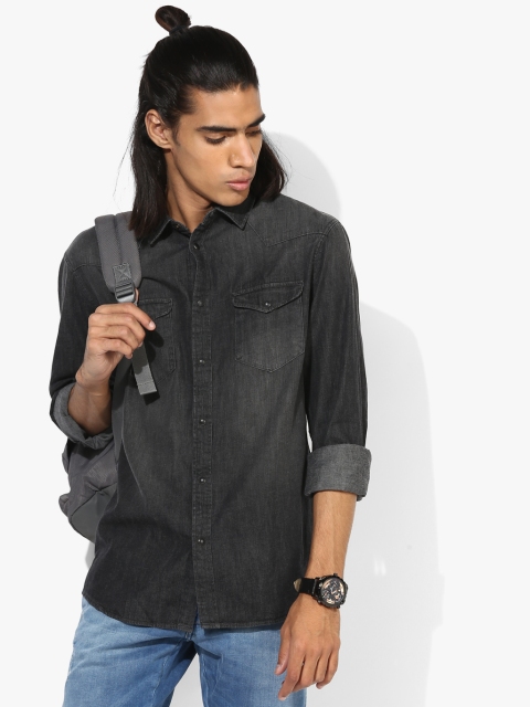 

Black Regular Fit Faded Casual Shirt