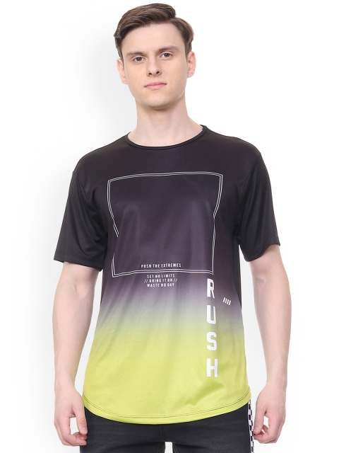 

People Men Navy Blue Printed Round Neck T-shirt