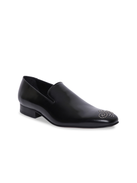

JOE SHU Men Black Leather Formal Loafers