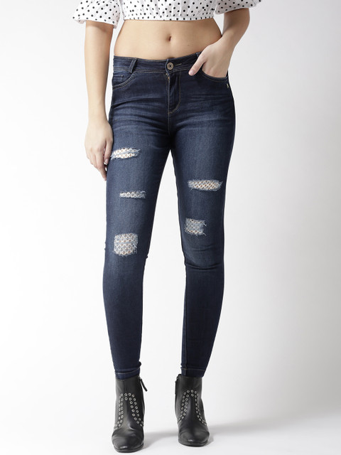 

Xpose Women Blue Skinny Fit High-Rise Highly Distressed Stretchable Jeans