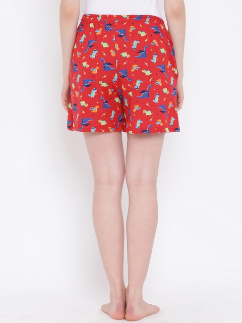 

Clovia Women Red Printed Lounge Shorts LB0174P04XL