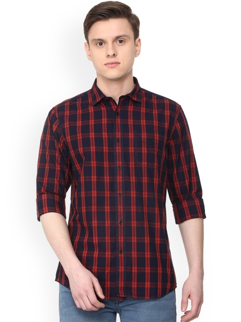 

Solly Jeans Co. Men Blue Slim Fit Checked Casual Shirt