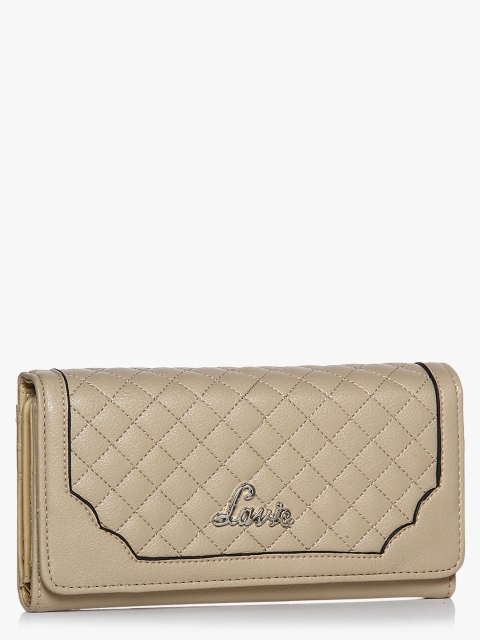 

Lavie Women Beige Textured Three Fold Wallet