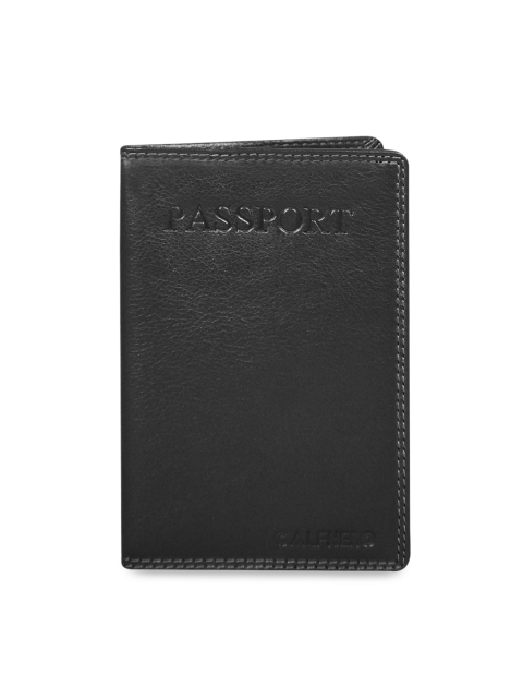 

CALFNERO Unisex Black Solid Passport Holder