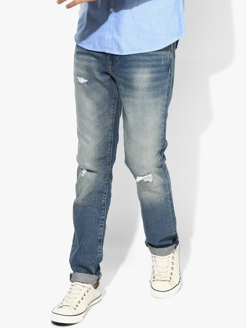 

Levis Men Blue 511 Regular Fit Mid-Rise Mildly Distressed Stretchable Jeans