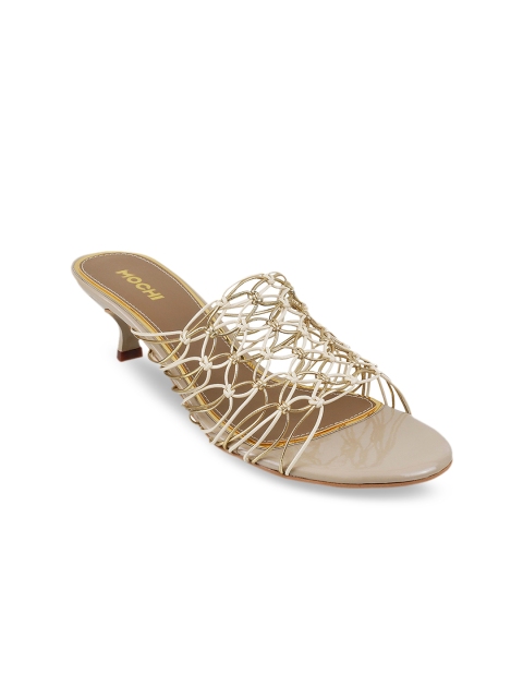 

Mochi Women Beige Solid Heels