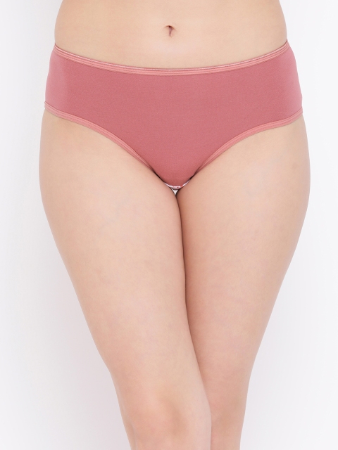 

Clovia Women Women Pink & White Printed Hipster Brief PB0003P14XS