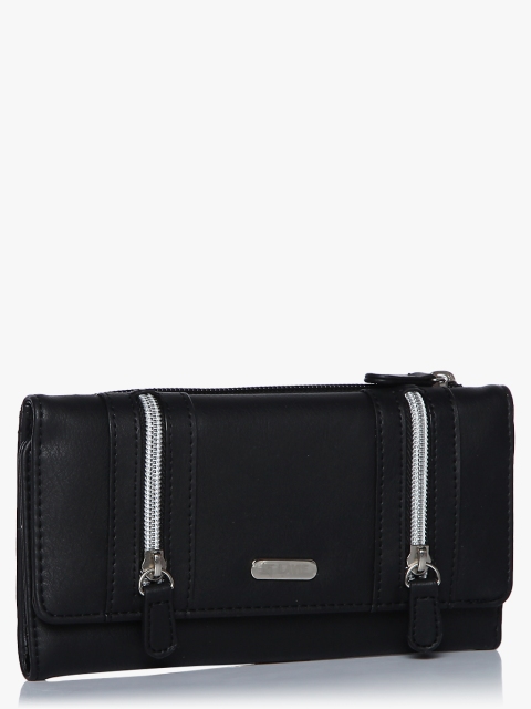 

Lavie Women Black Solid Three Fold Wallet