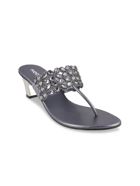 

Mochi Women Grey Solid Sandals