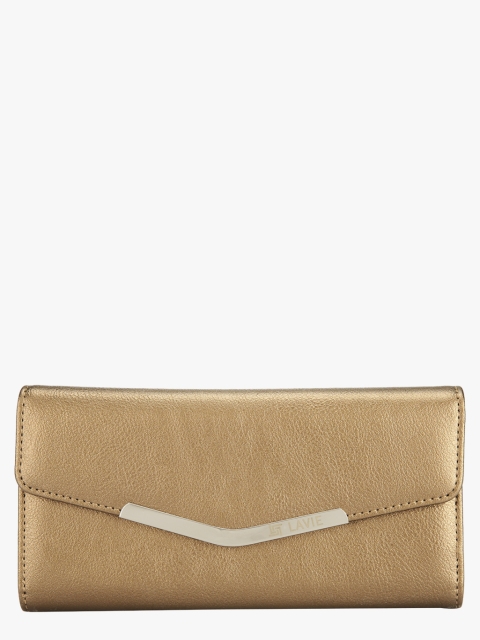 

Lavie Women Copper-Toned Solid Three Fold Wallet