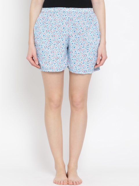 

Clovia Women Blue Printed Lounge Shorts LB0174P03XL