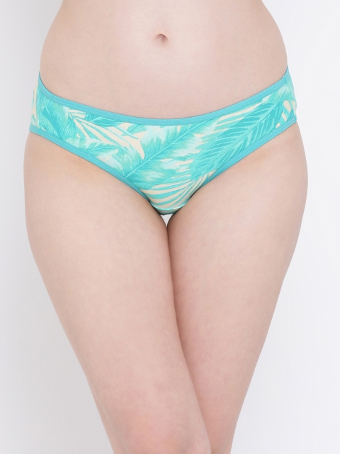 

Clovia Women Green & Yellow Printed Basic Briefs PN3096P09