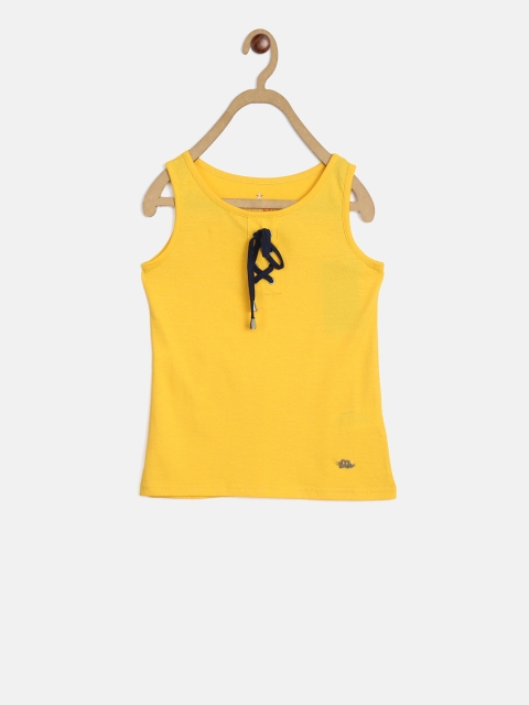 

ELLE Girls Yellow Solid Round Neck T-shirt