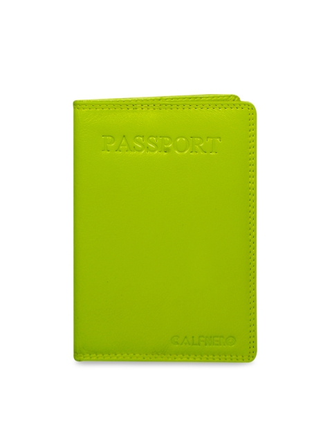 

CALFNERO Unisex Green Solid Leather Passport Holder