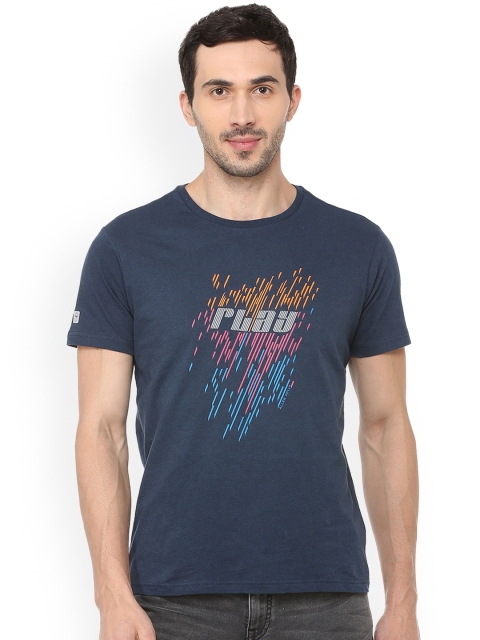 

Solly Sport Men Blue Printed Round Neck T-shirt