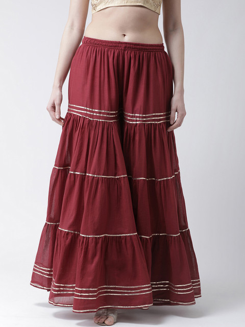 

Castle Women Maroon Flared Solid Palazzos