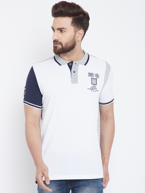 

Duke Men White Solid Polo Collar T-shirt