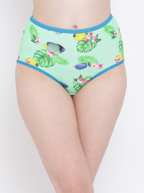

Clovia Women Green Printed High-Rise Hipster Briefs PN3134P11