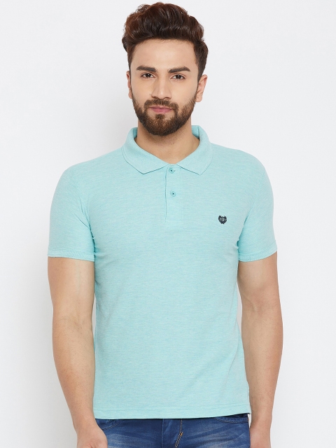 

Duke Men Blue Solid Polo Collar T-shirt
