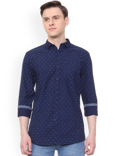 

Solly Jeans Co. Men Blue Slim Fit Printed Casual Shirt
