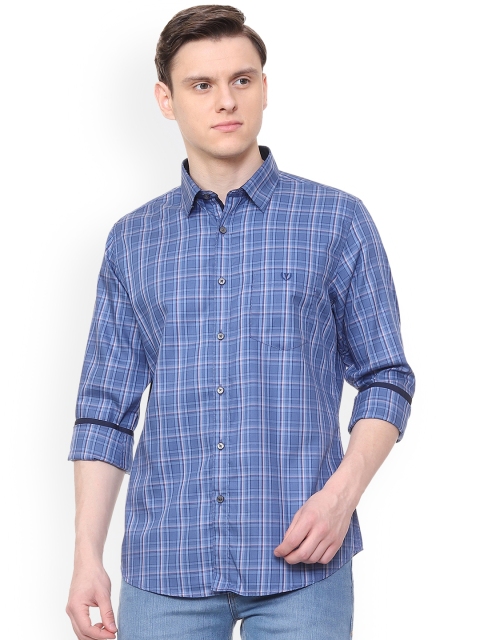 

Van Heusen Sport Men Blue Slim Fit Checked Casual Shirt