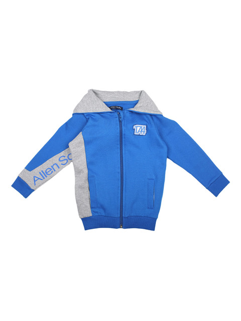 

Allen Solly Junior Boys Blue & Grey Colourblocked Hooded Sweatshirt